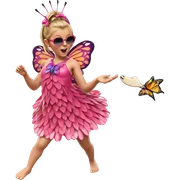 girl in butterfly wings sticker