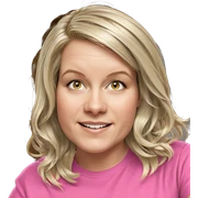 smiling girl with blonde hair sticker