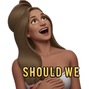 girl in dress with text sticker