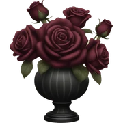 Vintage black and burgundy roses in vase sticker
