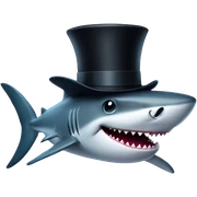 Shark with a top hat sticker