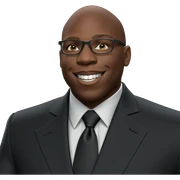 smiling man in formal attire sticker