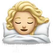 Create an emoji of a blonde sleeping in bed sticker