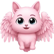 Furry Blush Pink heart with wings  sticker