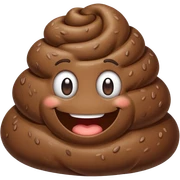 Poop with smile face sticker