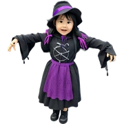 witchy girl in black hat sticker