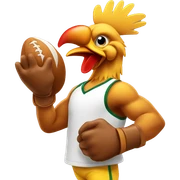 Athlete chicken sticker