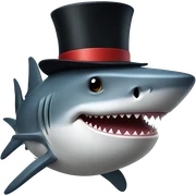 Shark with a top hat sticker