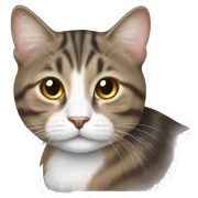 Long hair tabby cat sticker
