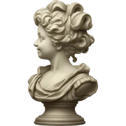 vintage highly detailed rococo statue sticker