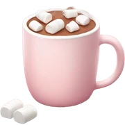 Light Pink mug of hot chocolate with marshmallows  sticker