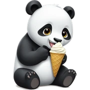 Panda eating ice cream sticker