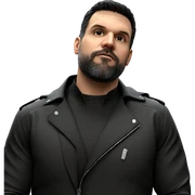 dark attire with confident gaze sticker