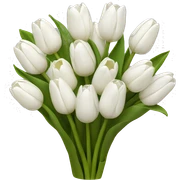 white tulip bouquet  sticker