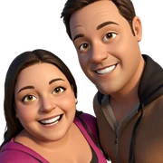 happy couple at the beach sticker