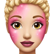 pink gloss with glitter sticker