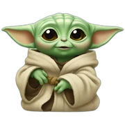 Baby Yoda with Yoda sticker