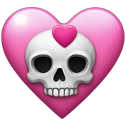 pink heart with skull on top sticker