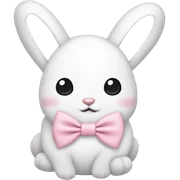 White banny and light pink bow sticker
