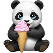 Panda eating ice cream sticker