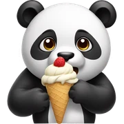 Panda eating ice cream sticker