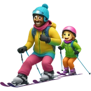 Father and child skiing sticker