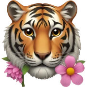 Tiger with flower  sticker