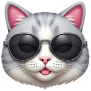 Cat with sunglasses sticker