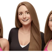 joyful girls with long hair sticker