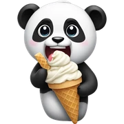 Panda eating ice cream sticker