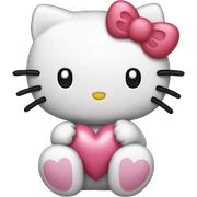 hello kitty with heart sticker