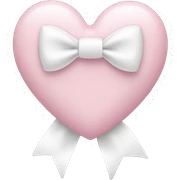 Pastel pink heart with white bow sticker