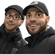 happy boys in winter gear sticker