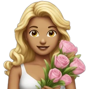 Beautiful girl with a bouquet sticker