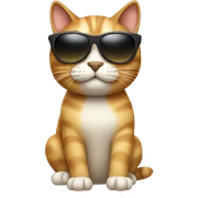 Cat with sunglasses sticker