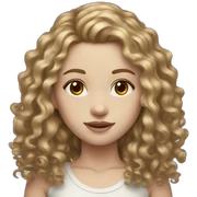 Pale skin long curly dark blonde hair brown eyes sticker