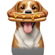 Dog eating hot dog sticker