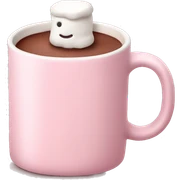 Light Pink mug of hot chocolate with marshmallows  sticker