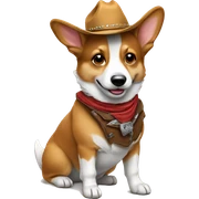 A cowboy corgi sticker