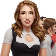 smiling girls in colorful dresses sticker