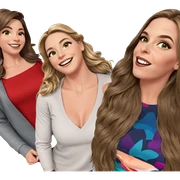 three girls smiling together sticker