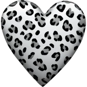 Silver Leopard print heart sticker