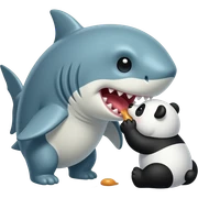 Shark eatinga a panda sticker