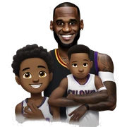Lebron james with son bronny sticker