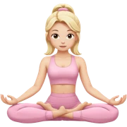 blonde yoga girl light pink clothes n sticker