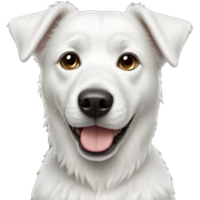 White dog sticker