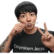 boy with lollipop and tattoos sticker