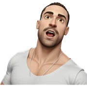 muscular male in white shirt sticker