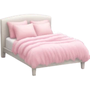 White bed with pink fluffy blanket and pink pillows  sticker