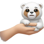 Oso bebe con lana en la mano  sticker